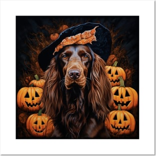 Irish Setter Halloween Posters and Art